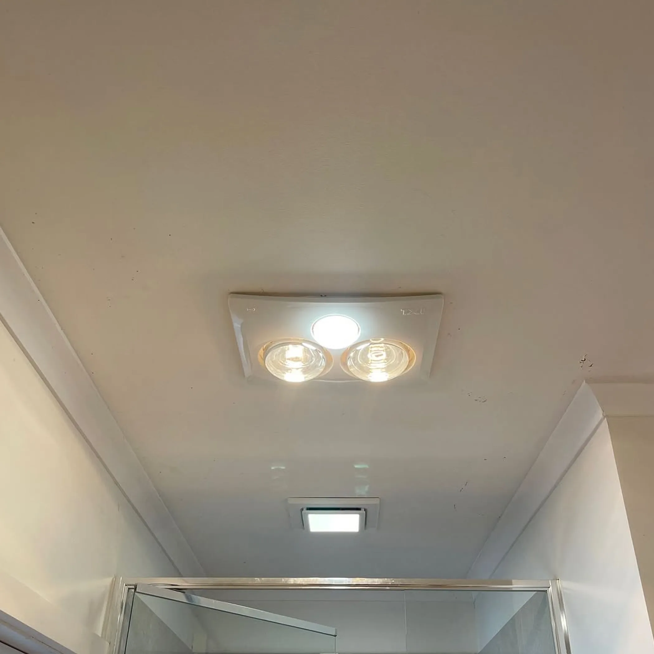 bathroom ventilation and light installation